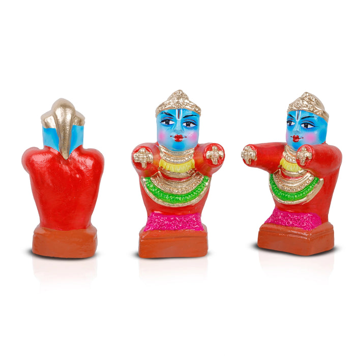 Puri Jagannath Clay Golu Bommai Set - 9 x 3.5 Inches | Giri Golu Doll/ Navaratri Golu Bomma/Gombe/Bommai - Clay Kolu Bommai