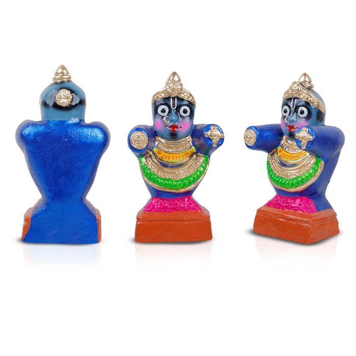 Puri Jagannath Clay Golu Bommai Set - 9 x 3.5 Inches | Giri Golu Doll/ Navaratri Golu Bomma/Gombe/Bommai - Clay Kolu Bommai