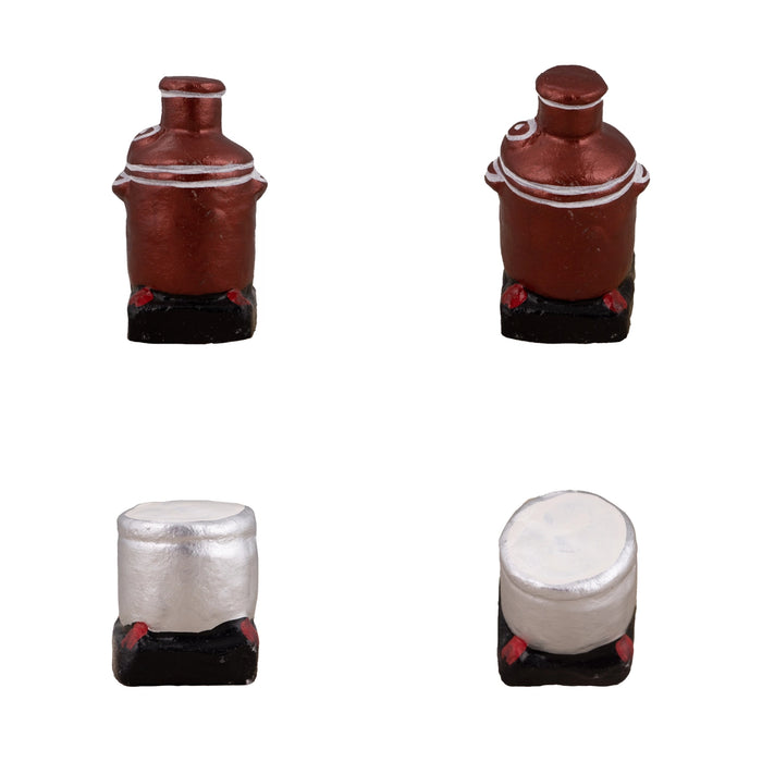 Tea Shop Clay Golu Bommai Set - 7 x 3 Inches | Giri Golu Doll/ Navaratri Golu Bomma/Gombe/Bommai - Clay Kolu Bommai