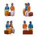 Tea Shop Clay Golu Bommai Set - 7 x 3 Inches | Giri Golu Doll/ Navaratri Golu Bomma/Gombe/Bommai - Clay Kolu Bommai