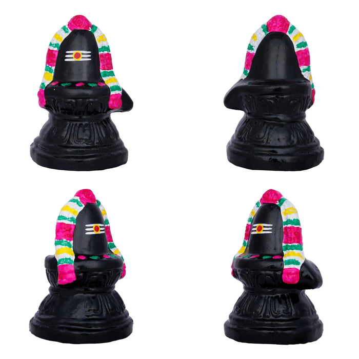 Shiv Ling Murti With Nandi Clay Golu Bommai Pair - 4 x 4.5 Inches | Giri Golu Doll/ Navaratri Golu Bomma/Gombe - Clay Kolu Bommai