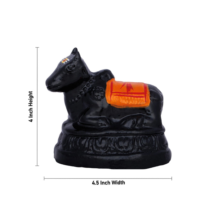 Shiv Ling Murti With Nandi Clay Golu Bommai Pair - 4 x 4.5 Inches | Giri Golu Doll/ Navaratri Golu Bomma/Gombe - Clay Kolu Bommai