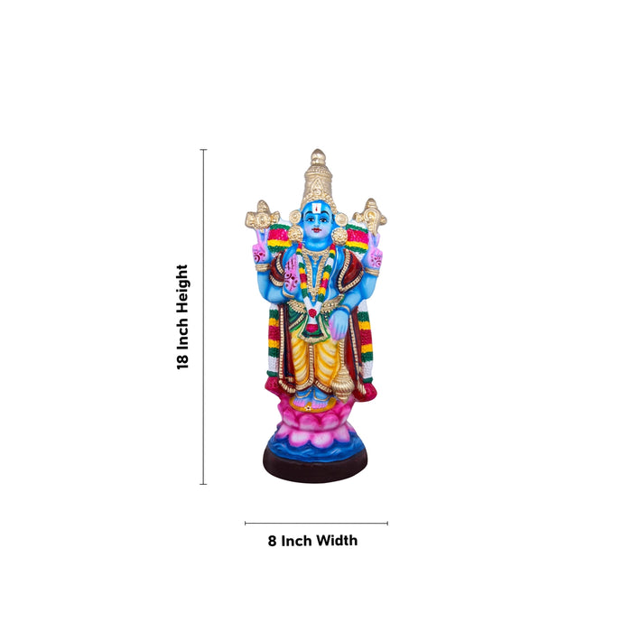 Perumal Sridevi Bhudevi Paper Mache Golu Bommai Set - 18 x 8 Inches | Giri Golu Doll/ Navaratri Golu Bomma