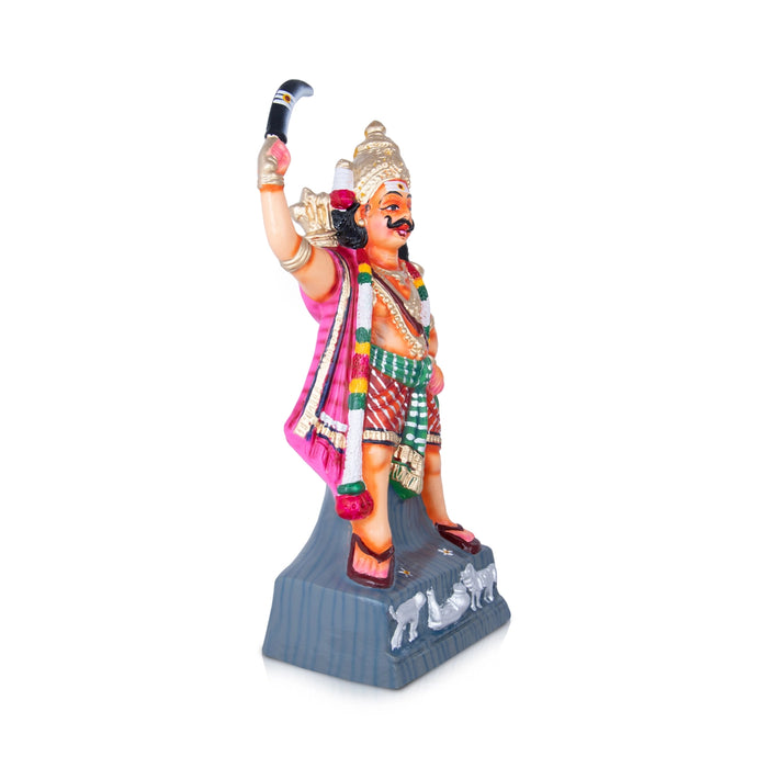 Madurai Veeran Paper Mache Golu Bommai - 18 x 9 Inches | Giri Golu Doll/ Navaratri Golu Bomma/Gombe/Bommai