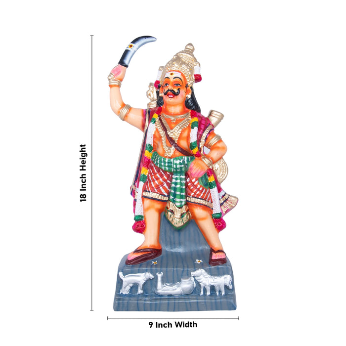 Madurai Veeran Paper Mache Golu Bommai - 18 x 9 Inches | Giri Golu Doll/ Navaratri Golu Bomma/Gombe/Bommai