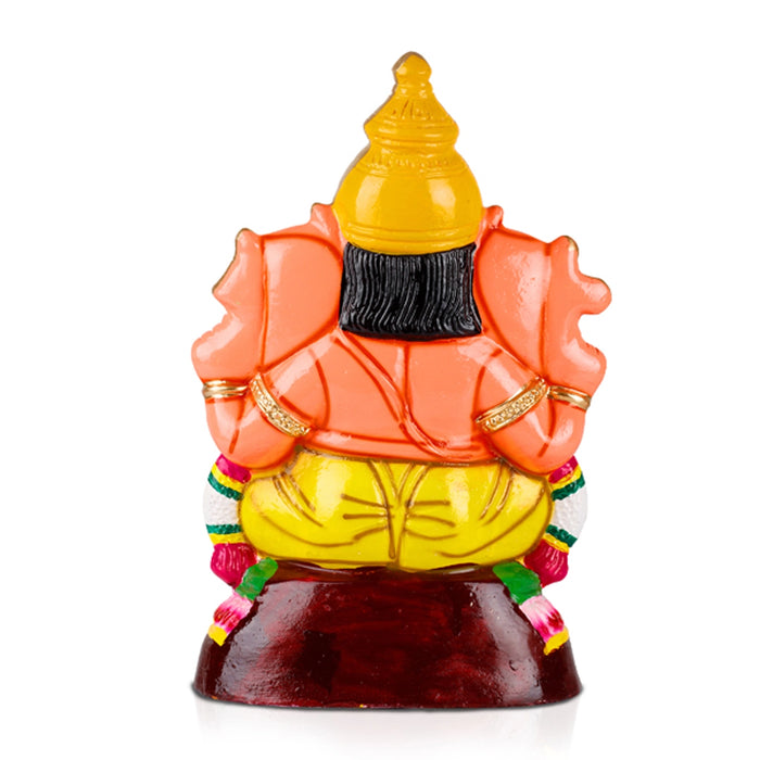Ganesh Murti Paper Mache Golu Bommai - 15 x 10 Inches | Ganpati Murti/ Vinayaka Statue/ Ganesh Chaturthi Decor - Paper Mache Kolu Bommai