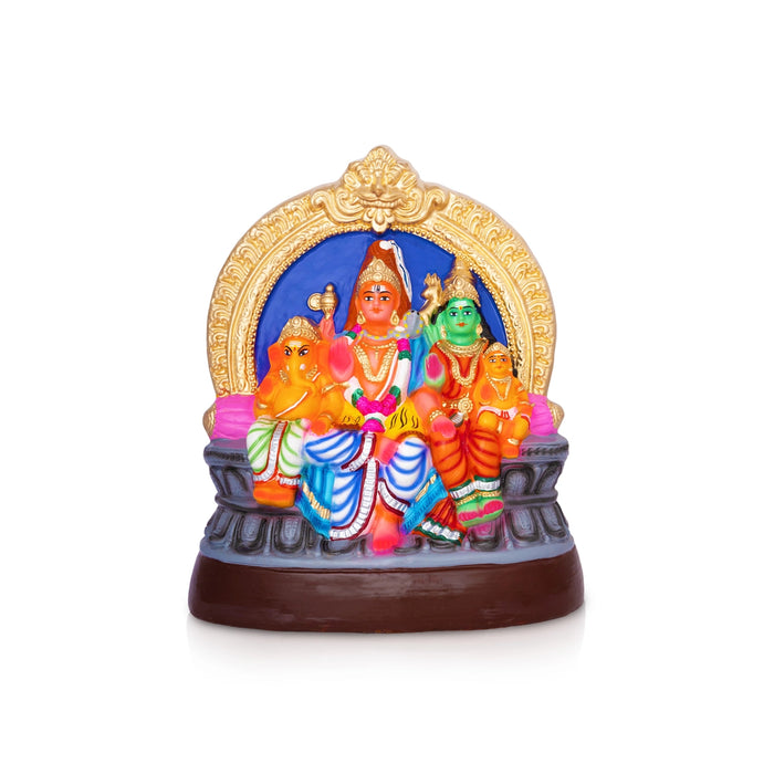 Shivan Family Paper Mache Golu Bommai - 15 x 12.5 Inches | Giri Golu Doll/ Navaratri Golu Bomma/ Dasara Doll
