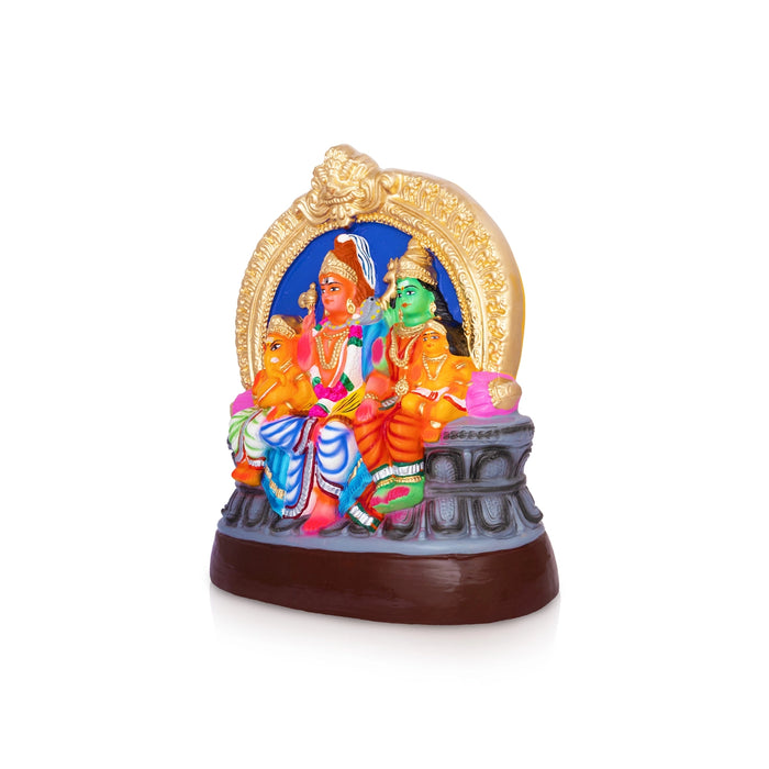 Shivan Family Paper Mache Golu Bommai - 15 x 12.5 Inches | Giri Golu Doll/ Navaratri Golu Bomma/ Dasara Doll