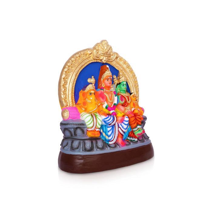 Shivan Family Paper Mache Golu Bommai - 15 x 12.5 Inches | Giri Golu Doll/ Navaratri Golu Bomma/ Dasara Doll