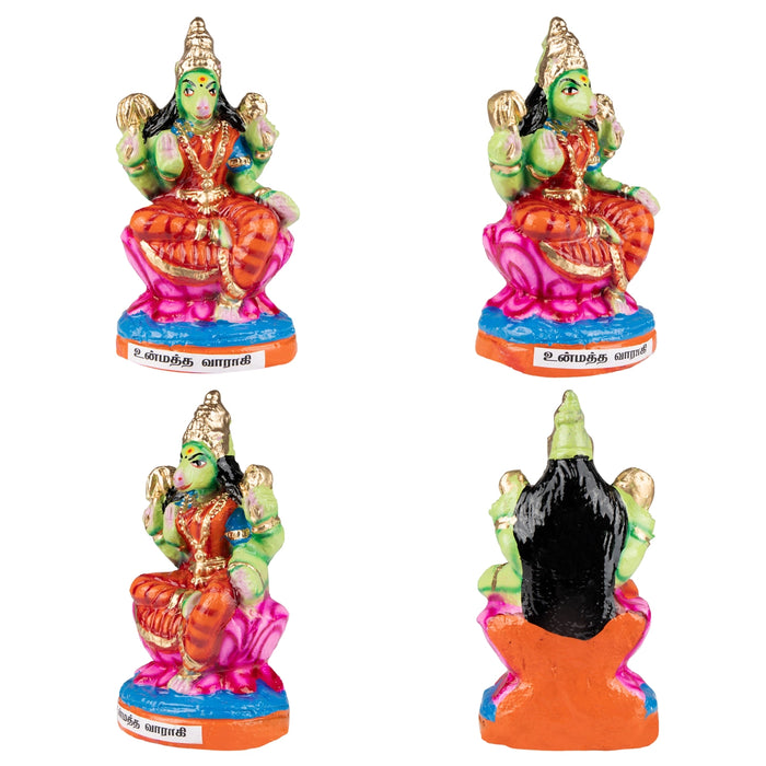 Ashta Varahi Amman Clay Golu Bommai Set - 10 x 4.5 Inches | Giri Golu Doll/ Navaratri Golu Bomma/Gombe/Bommai