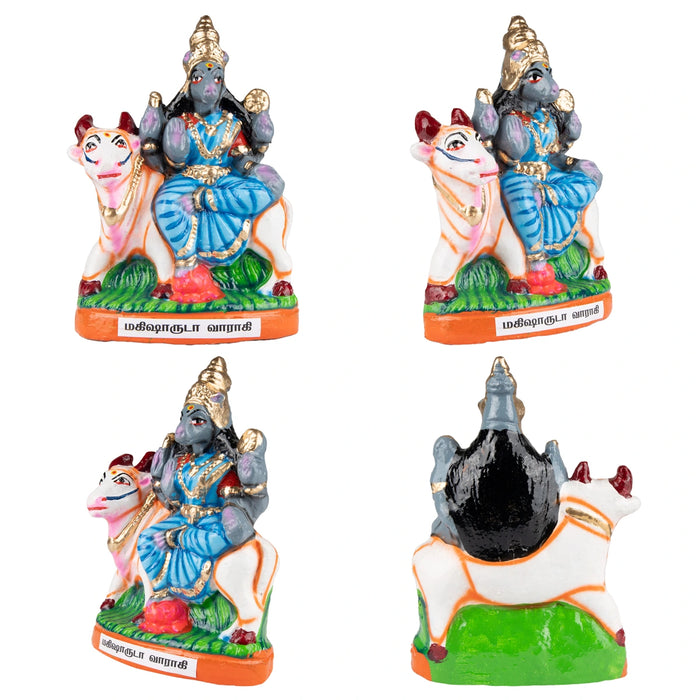 Ashta Varahi Amman Clay Golu Bommai Set - 10 x 4.5 Inches | Giri Golu Doll/ Navaratri Golu Bomma/Gombe/Bommai