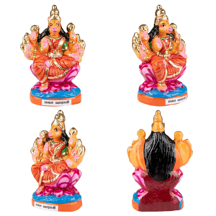 Ashta Varahi Amman Clay Golu Bommai Set - 10 x 4.5 Inches | Giri Golu Doll/ Navaratri Golu Bomma/Gombe/Bommai