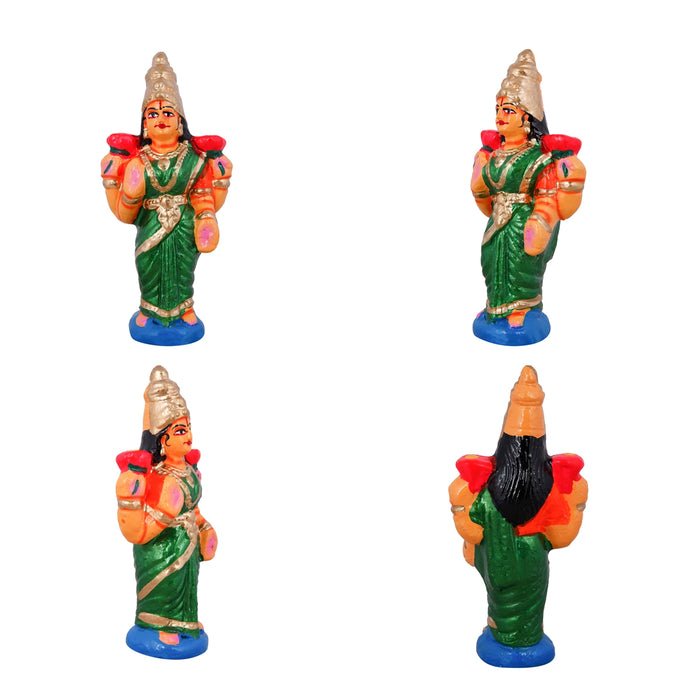 Meenakshi Kalyanam Clay Golu Bommai Set - 10 x 8 Inches | Giri Golu Doll/ Navaratri Golu Bomma/ Gombe/ Bommai - Clay Kolu Bommai