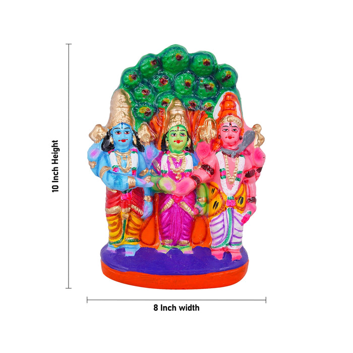 Meenakshi Kalyanam Clay Golu Bommai Set - 10 x 8 Inches | Giri Golu Doll/ Navaratri Golu Bomma/ Gombe/ Bommai - Clay Kolu Bommai