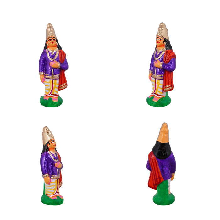Meenakshi Kalyanam Clay Golu Bommai Set - 10 x 8 Inches | Giri Golu Doll/ Navaratri Golu Bomma/ Gombe/ Bommai - Clay Kolu Bommai