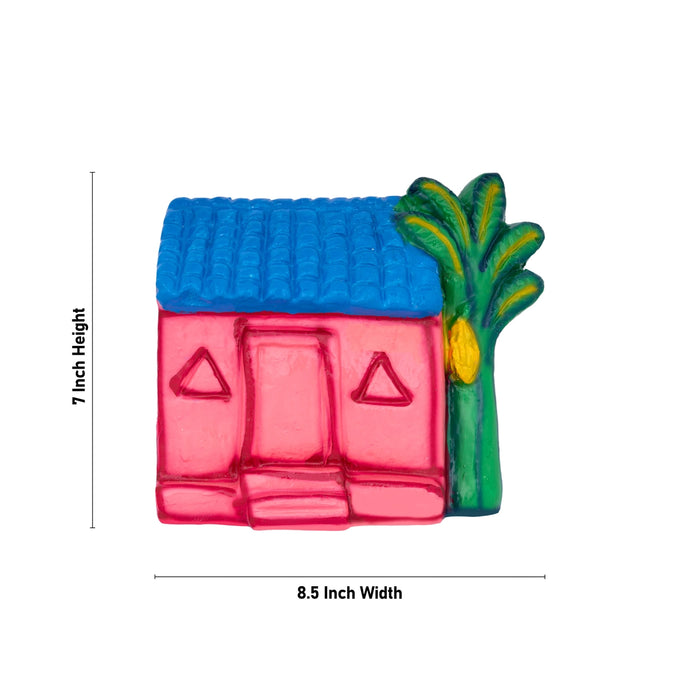 Pongal Clay Golu Bommai Set - 7 x 8.5 Inches | 8 Pcs/ Giri Golu Doll/ Navratri Kolu Bommai/ Bomma/ Dasara Doll