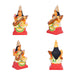 Lakshmi Ganesh Saraswati Idol Clay Golu Bommai Set - 10 x 5 Inches | Giri Golu Doll/Navaratri Golu Bomma/Gombe - Clay Kolu Bommai