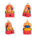 Lakshmi Ganesh Saraswati Idol Clay Golu Bommai Set - 10 x 5 Inches | Giri Golu Doll/Navaratri Golu Bomma/Gombe - Clay Kolu Bommai