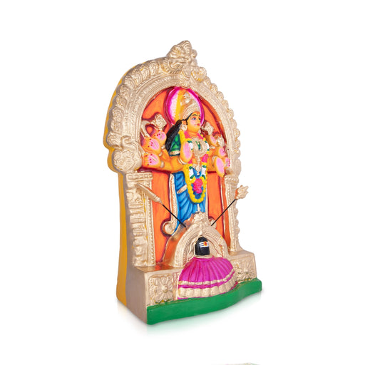 Adi Shakti Statue Paper Mache Golu Bommai - 20 x 13 Inches | Giri Golu Doll/ Navaratri Golu Bomma/Gombe/Bommai - Paper Mache Kolu Bommai