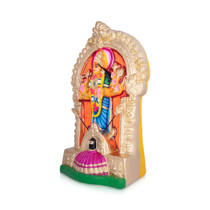 Adi Shakti Statue Paper Mache Golu Bommai - 20 x 13 Inches | Giri Golu Doll/ Navaratri Golu Bomma/Gombe/Bommai - Paper Mache Kolu Bommai