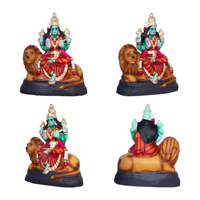 Lakshmi Saraswathi Durga Clay Golu Bommai Set - 8 x 9 Inches | Giri Golu Doll/ Navaratri Golu Bomma/Gombe/Bommai - Clay Kolu Bommai
