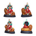 Lakshmi Saraswathi Durga Clay Golu Bommai Set - 8 x 9 Inches | Giri Golu Doll/ Navaratri Golu Bomma/Gombe/Bommai - Clay Kolu Bommai
