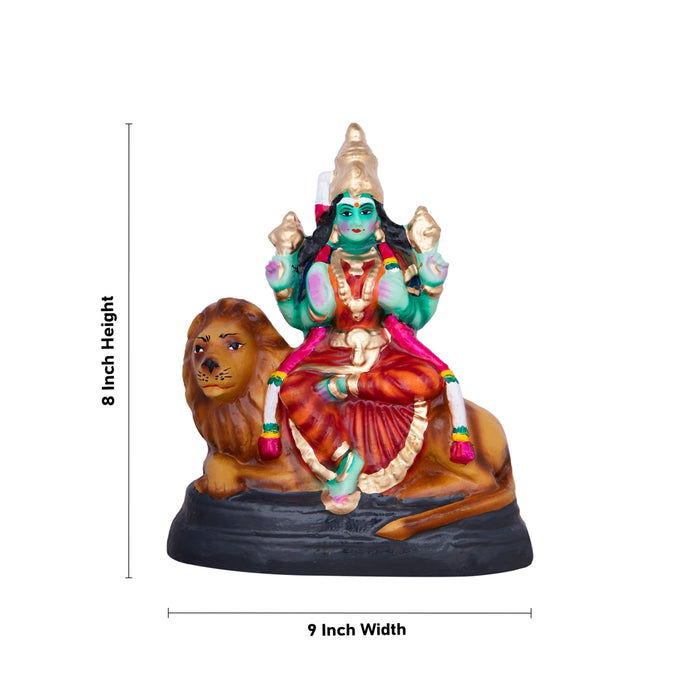 Lakshmi Saraswathi Durga Clay Golu Bommai Set - 8 x 9 Inches | Giri Golu Doll/ Navaratri Golu Bomma/Gombe/Bommai - Clay Kolu Bommai