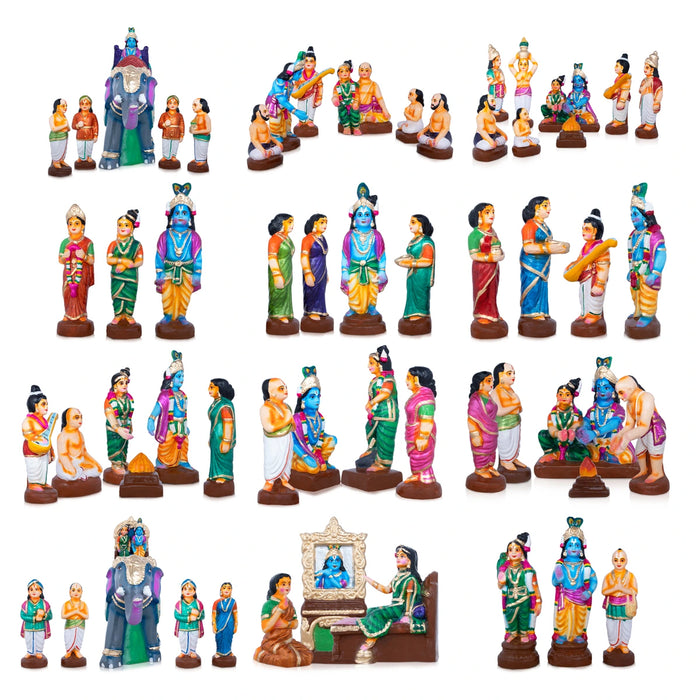 Vaaranam Aayiram Clay Golu Bommai Set - 10 x 8 Inches | Giri Golu Doll/ Navaratri Golu Bomma/Gombe/Bommai