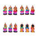 Ashta Lakshmi Clay Golu Bommai Set - 10 x 3.5 Inches | Giri Golu Doll/ Navaratri Golu Bomma/Gombe/Bommai - Clay Kolu Bommai