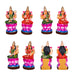 Ashta Lakshmi Clay Golu Bommai Set - 10 x 3.5 Inches | Giri Golu Doll/ Navaratri Golu Bomma/Gombe/Bommai - Clay Kolu Bommai