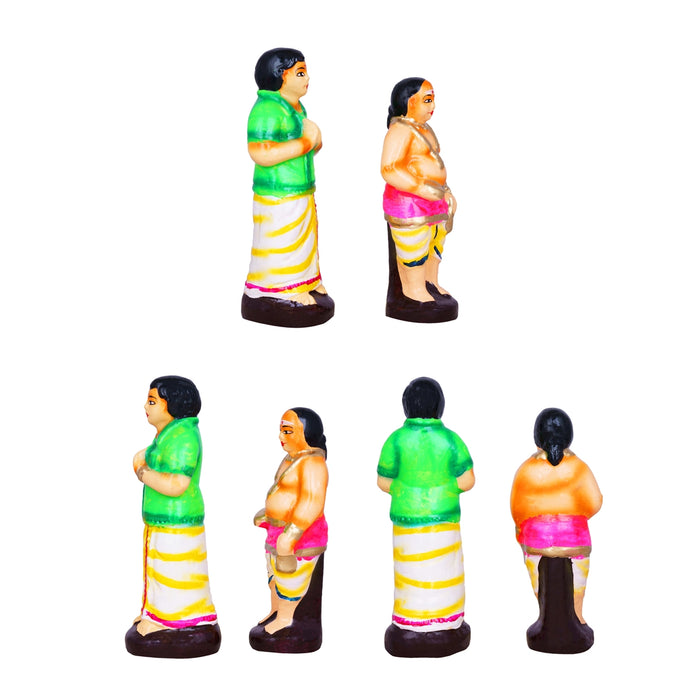 Pillayar Kovil Clay Golu Bommai Set - 7 x 4 Inches | Giri Golu Doll/ Navaratri Golu Bomma/Gombe/Bommai