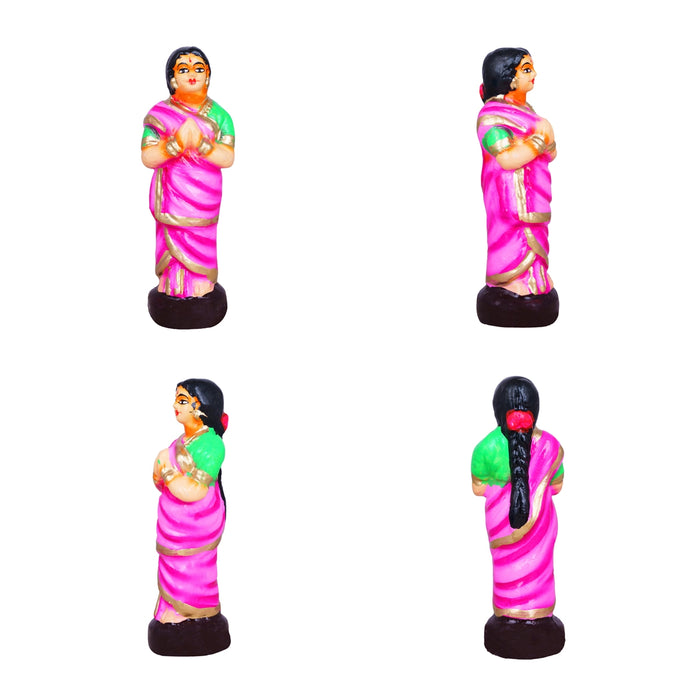 Pillayar Kovil Clay Golu Bommai Set - 7 x 4 Inches | Giri Golu Doll/ Navaratri Golu Bomma/Gombe/Bommai