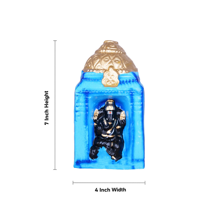 Pillayar Kovil Clay Golu Bommai Set - 7 x 4 Inches | Giri Golu Doll/ Navaratri Golu Bomma/Gombe/Bommai