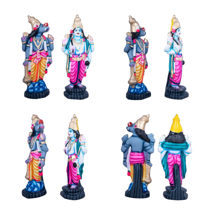 Dasavatharam Paper Mache Golu Bommai Set - 17 x 7 Inches | Giri Golu Doll/ Navaratri Golu Bomma/Gombe/Bommai