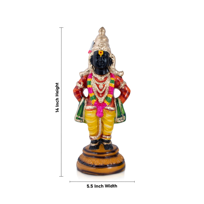 Vitthal Rukmini Paper Mache Golu Bommai Pair - 14 x 5.5 Inches | Giri Golu Doll/ Navaratri Golu Bomma/Gombe/Bommai - Paper Mache Kolu Bommai