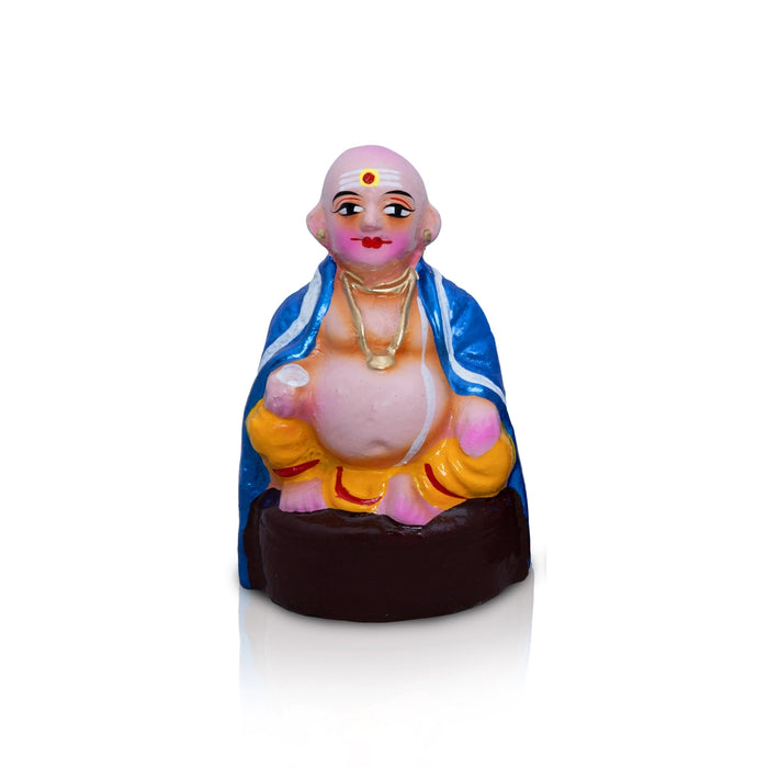 Chettiyar Chettichi Clay Golu Bommai Pair- 6 x 4 Inches | Golu Doll/ Navaratri Golu Bomma/ Gombe/ Bommai - Clay Kolu Bommai