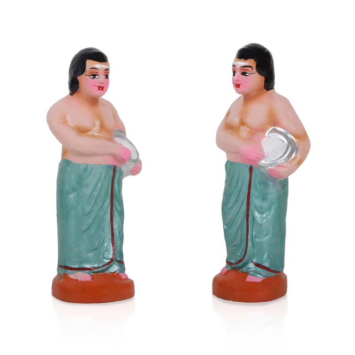Sapadu Clay Golu Bommai Set - 6.5 x 2.5 Inches | 22 Pcs/ Giri Golu Doll/ Navaratri Golu Bomma/ Gombe/ Bommai