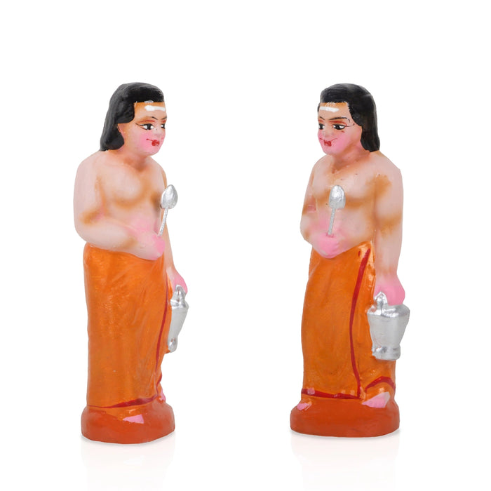 Sapadu Clay Golu Bommai Set - 6.5 x 2.5 Inches | 22 Pcs/ Giri Golu Doll/ Navaratri Golu Bomma/ Gombe/ Bommai