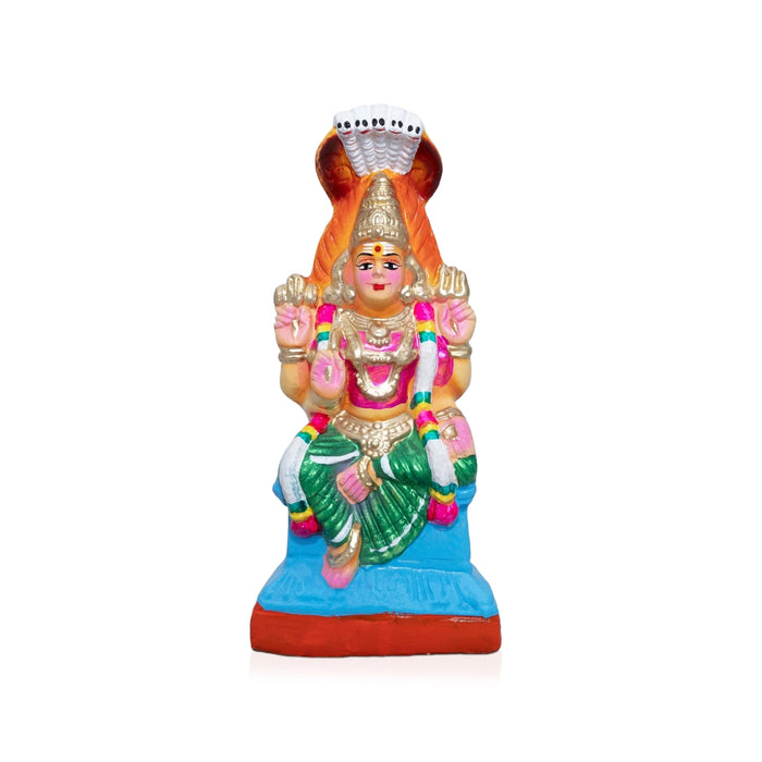 Karumariamman Statue - 9.5 x 4 Inches | Clay Golu Bommai/ Golu Doll/ Navaratri Golu Bommai/ Gombe - Clay Kolu Bommai