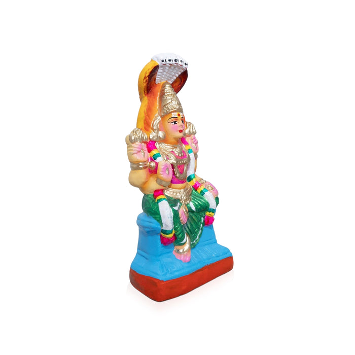 Karumariamman Statue - 9.5 x 4 Inches | Clay Golu Bommai/ Golu Doll/ Navaratri Golu Bommai/ Gombe - Clay Kolu Bommai