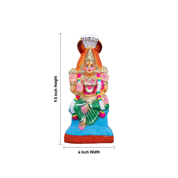 Karumariamman Statue - 9.5 x 4 Inches | Clay Golu Bommai/ Golu Doll/ Navaratri Golu Bommai/ Gombe - Clay Kolu Bommai