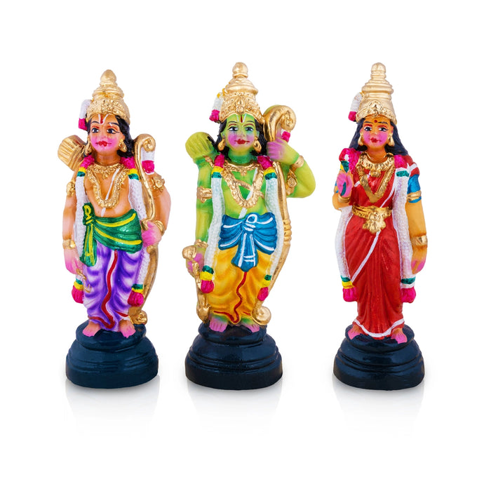 Ramar Clay Golu Bommai Set - 10 x 3.5 Inches | Giri Golu Doll/ Navaratri Golu Bommalu/ Gombe