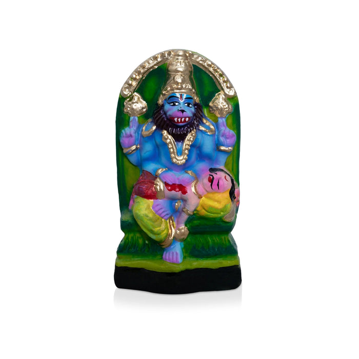 Nava Narasimhar Clay Golu Bommai - 7 x 3.5 Inches | Giri Golu Doll/ Navaratri Golu Bomma/ Gombe/ Bommai - Clay Kolu Bommai
