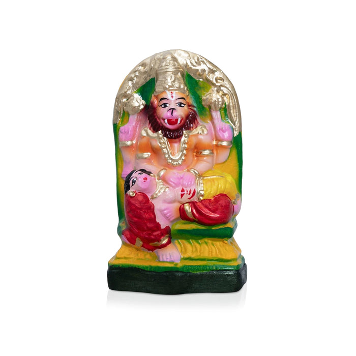 Nava Narasimhar Clay Golu Bommai - 7 x 3.5 Inches | Giri Golu Doll/ Navaratri Golu Bomma/ Gombe/ Bommai - Clay Kolu Bommai