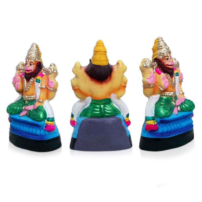 Nava Narasimhar Clay Golu Bommai - 7 x 3.5 Inches | Giri Golu Doll/ Navaratri Golu Bomma/ Gombe/ Bommai - Clay Kolu Bommai