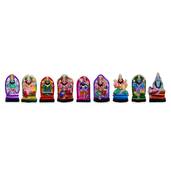 Nava Narasimhar Clay Golu Bommai - 7 x 3.5 Inches | Giri Golu Doll/ Navaratri Golu Bomma/ Gombe/ Bommai - Clay Kolu Bommai