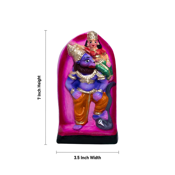 Nava Narasimhar Clay Golu Bommai - 7 x 3.5 Inches | Giri Golu Doll/ Navaratri Golu Bomma/ Gombe/ Bommai - Clay Kolu Bommai