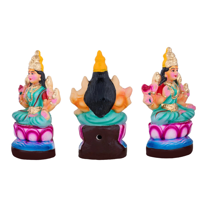 Ashta Lakshmi Clay Golu bommai Set - 9 x 5.5 Inches | Giri Golu Doll/ Navaratri Golu Bommai/ Gombe/ Dasara Doll