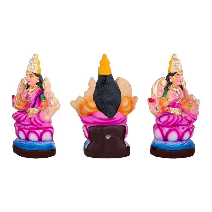 Ashta Lakshmi Clay Golu bommai Set - 9 x 5.5 Inches | Giri Golu Doll/ Navaratri Golu Bommai/ Gombe/ Dasara Doll