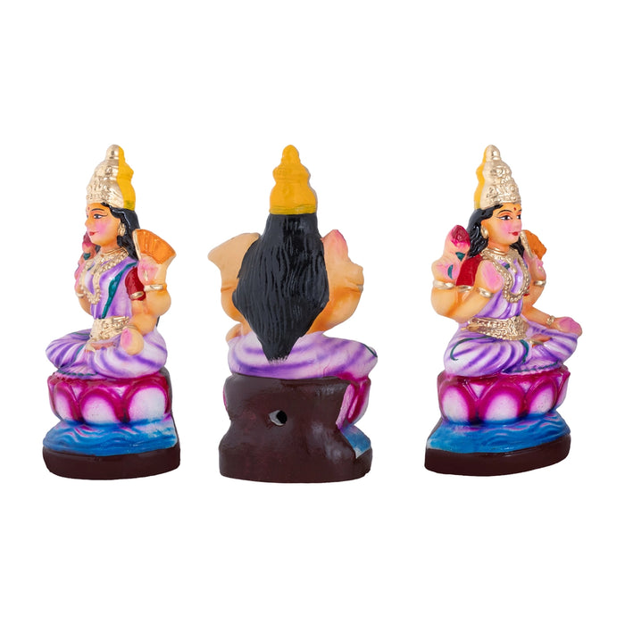 Ashta Lakshmi Clay Golu bommai Set - 9 x 5.5 Inches | Giri Golu Doll/ Navaratri Golu Bommai/ Gombe/ Dasara Doll